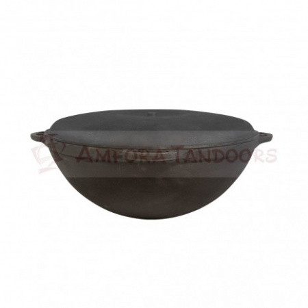 Казан чугунный 6 л с чугунной крышкой-сковородой чугунной