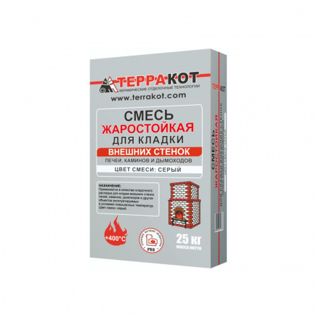 Смесь кладочная ТЕРРАКОТ для наружных работ 25кг(до+400С)