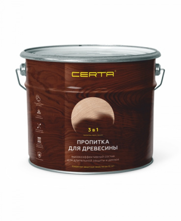 Пропитка для древесины Certa 3 в 1, серая, 11л