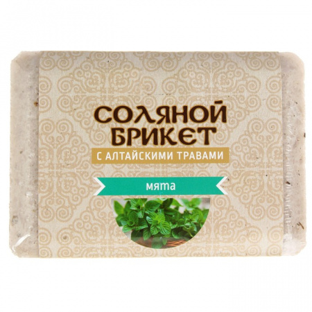 Соляной брикет "Соляная баня" с Алтайскими травами "Мята", вес 1,35 кг (БТ) 